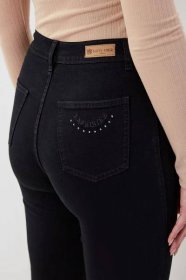 Lafei Nier džínsové kalhoty černé klasiky LF-47