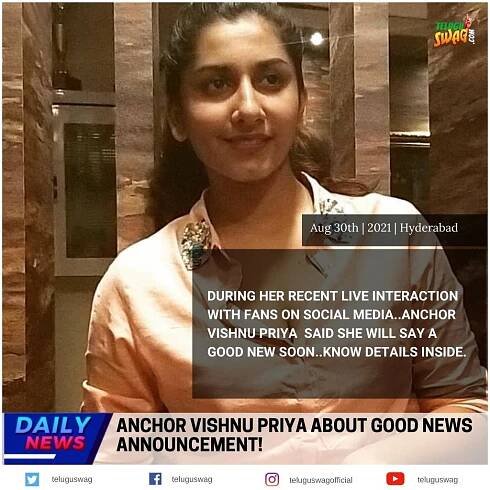 Anchor Vishnu Priya About Good News Announcement!