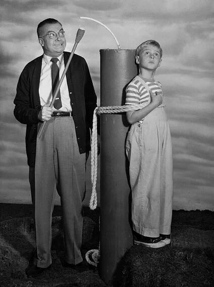 Joseph Kearns and Jay North, 1960