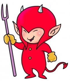 Roztomilý červený démon boy — Stock obrázek