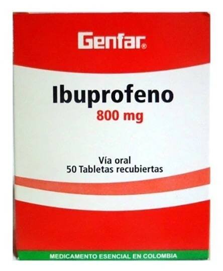 Ibuprofeno genfar 800 Mg X 10 Tabletas