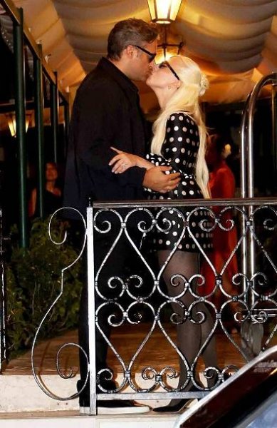 Michael Polansky and Lady Gaga are seen arriving for the 81st Venice International Film Festival at Hotel Cipriani on September 02, 2024 in Venice, Italy