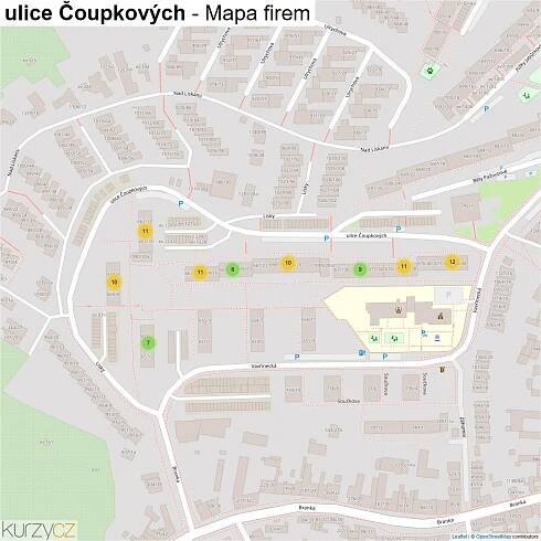 ulice Čoupkových - mapy | Kurzy.cz