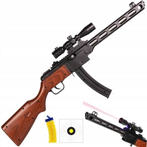 PISTOLE NA KULIČKY PLASTOVÁ PUŠKA S LASEREM IMITACE ZBRANĚ REPLIKA