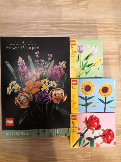 Lego Kytky Tulipány Růže Slunečnice 10280 40460 40461 40524