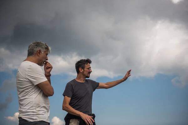 Sebastian Cavazza, Alen Drljević on the set of Muškarci ne plaču (2017).
