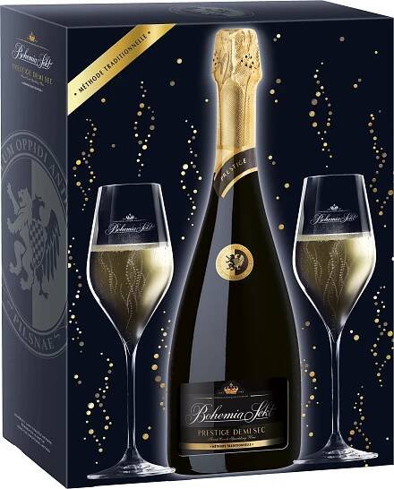 Bohemia Sekt Prestige brut 0,75l + 2x sklenička