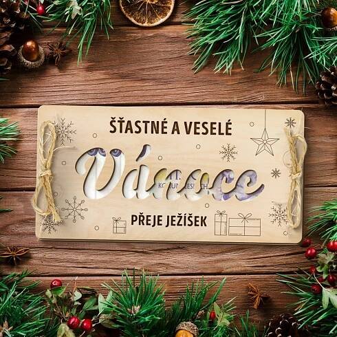 Dárková obálka na peníze - Šťastné a veselé VÁNOCE