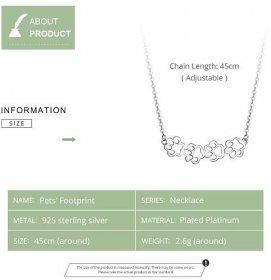 Pandora styl stříbrný roztomilý náhrdelník se tlapkou - SCN346, Vyjádřete svůj vlastní styl.