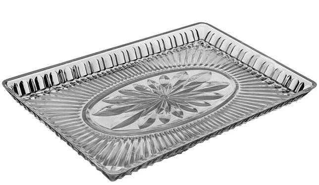 Servírovací plastový tác KRYSTAL 33×21,5×2,5 cm 