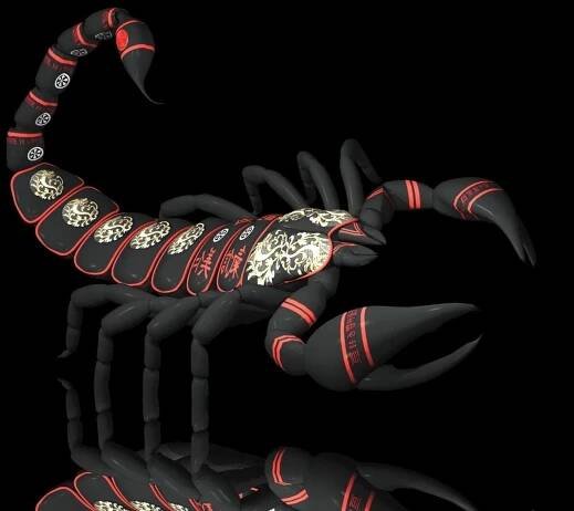 Powerful Red and Black Scorpion Symbol Wallpaper