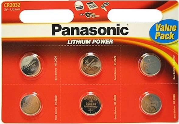Baterie Panasonic CR2032, blistr 6ks, Lithium