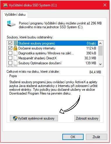Vyčištění systémových souborů