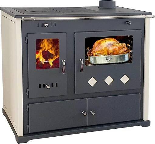 Krbová kamna na dřevo s pečicím prostorem a varnou deskou Krbová kamna na dřevo Practik Lux 9,5 kW