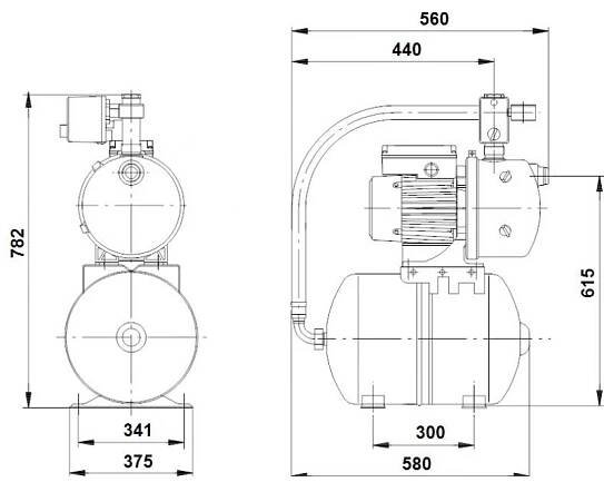 Grundfos Hydrojet JP 6 domácí vodárna s 60l nádobou 4661BQBB