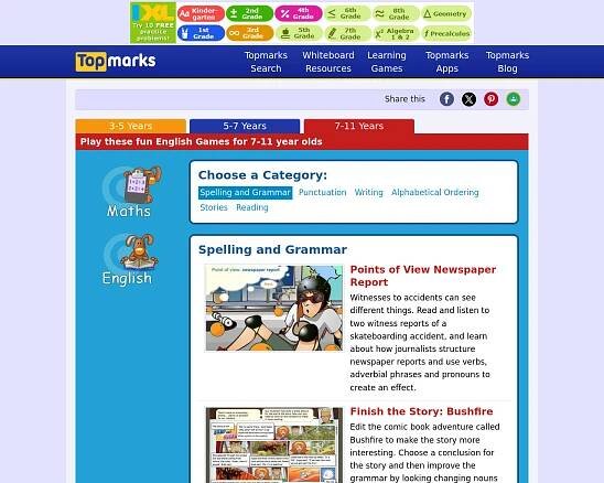 Topmarks - Literacy