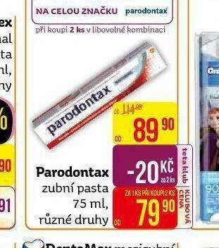 Teta Parodontax zubní pasta nabídka