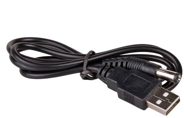 Kabel Akyga USB A na DC, 5,5 x 2,1 mm, (napájecí kabel, 0,8m) barva černá