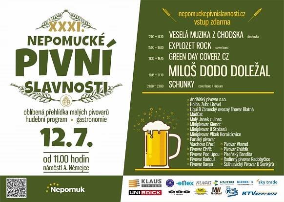XXXI. Nepomucké pivní slavnosti | NEPOMUK – poutní město, rodiště sv. Jana Nepomuckého