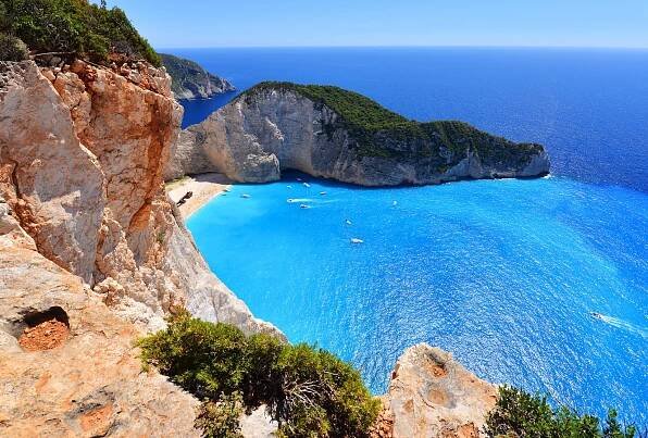 Navagio Beach on Zakynthos Island in Greece