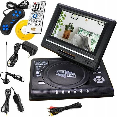 PRENOSNÝ AUTOMOBILOVÝ DVD PREHRÁVAČ 7,8" USB SD TV HRY