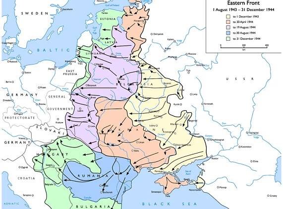 Map of Eastern Front 1943-1944