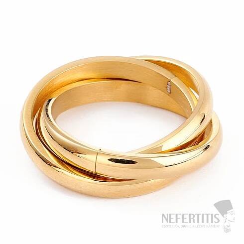 Golden Trinity – dámský ocelový prsten | NEFERTITIS.cz