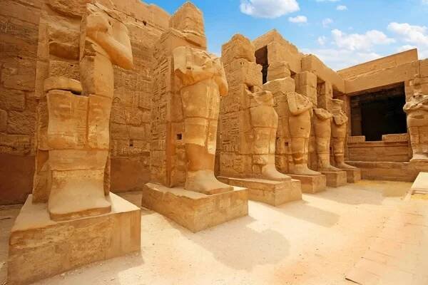 Anscient chrám Karnak v Luxoru - zřícenina Théby Egypt — Stock obrázek