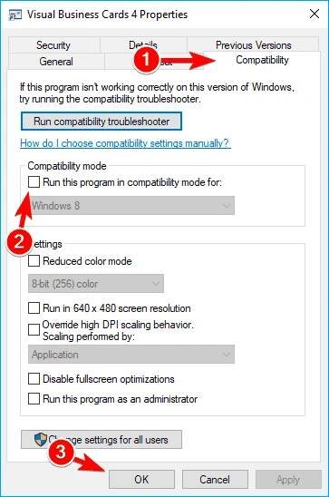 run in compatibility mode