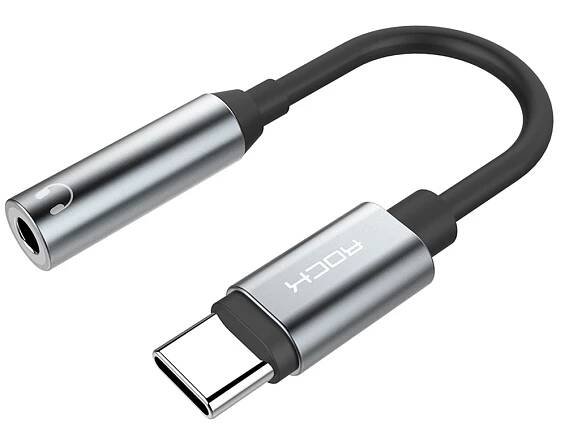 ROCK redukce z USB-C na 3.5mm jack - dark grey - Avin.cz