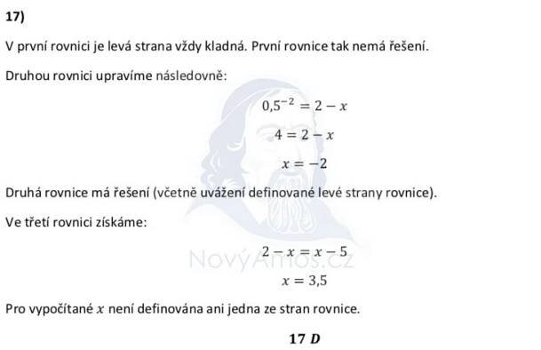 Didaktický test z matematiky+ - jaro 2022 - řešení úlohy 17