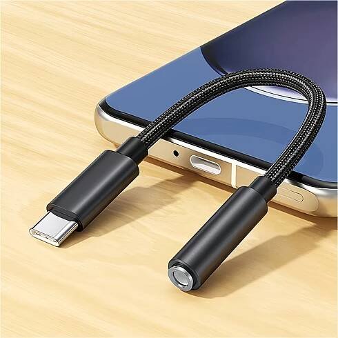 USB-C to 3.5mm Headphone Jack Adapter - Compatible with Pixel, iPhone, Samsung, and More - 5-10W Output, No Battery Needed, Portable Headphone *