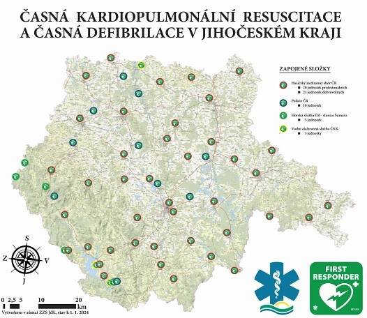 AED a first respondeři | Zdravotnická záchranná služba Jihočeského kraje