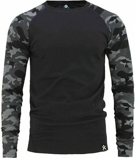 Bula Camo Merino Wool Crew černá