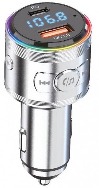 FM transmitter bluetooth 5.3 s funkcí nabíječky 3.0A USB-A + USB-C | WINNER GROUP