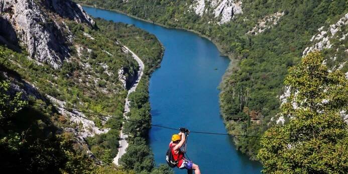 Omiš: Kaňon Cetina: 3hodinový zážitek na zipline
