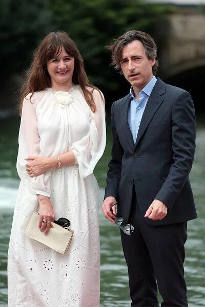 VENICE, ITALY - AUGUST 27: Emily Mortimer and Noah Baumbach are seen at Hotel Excelsior during the 82nd Venice International Film Festival on August 27, 2025 in Venice, Italy. (Photo by Victor Boyko/Getty Images)