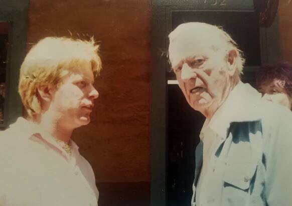 Scott MacDonald with Erskine Caldwell, circa 1981