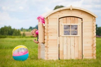 Timbela Dřevěný domeček pro děti M505-1 bez podlahy, 94 x 118 cm