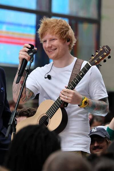 Ed Sheeran performing on NBC's Today show.