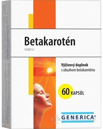 GENERICA Betakarotén 1×60 cps, výživový doplnok