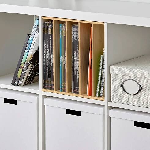 KALLAX Insert with 4 shelves - pine 33x33 cm