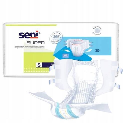 Super Seni plenkové kalhotky na suchý zip pro seniora S