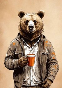 Ilustrace Coffee Bear