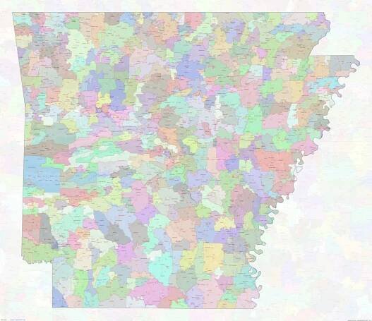 Arkansas ZIP Codes Map thumbnail