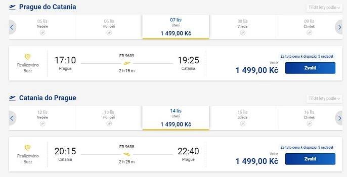 RYANAIR bude létat na Sicílii - Honzovy letenky