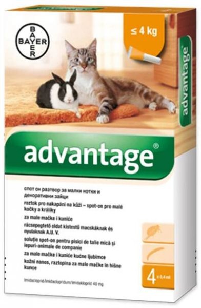 Advantage pro malé kočky a králíky 40mg 1x0,4ml