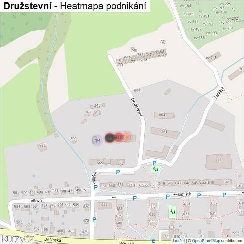 Mapa Družstevní - Firmy v ulici.