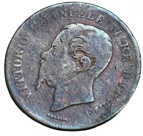 ✅Itálie 5 centesimi 1862 - Král Viktor Emanuel II. (1861 - 1878) - Numismatika