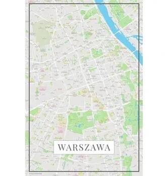 Mapa Warszawa color
